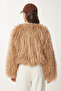 Faux Fur Jacket Camel Lfn0074 - 8