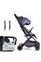 Travel Lite Stroller-SLD by Teknum-Dark Grey + Sunveno Baby Stroller Organizer/Bag-Yellow wave