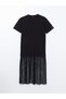 Crew Neck Lace Detailed Women's Dress - 5