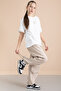 Beige Girl's Parachute Pants 2 Piece Suit 20392 - 5
