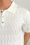 Men's Thin Hair Braided Buttoned Slim Fit Polo Neck Knitwear T-Shirt - 6