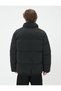 Puffer Jacket Slogan Printed Zipper Pocket Detailed - 5