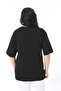 Women's Plus Size Black Crew Neck Short Sleeve Blouse 65N38754 - 4