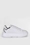 Genuine Leather Lace-Up Comfort Sole Women's Sneakers White - 2
