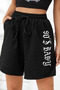 Black Combed Shorts 90's Baby Printed