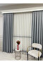 Linen Look Banded 1/3 Sik Pleat - Ecru/Grey Color Tulle Curtain - 6