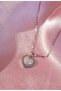 Shiny Rhinestone Heart Steel Necklace - 2