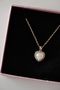 Shiny Rhinestone Heart Steel Necklace