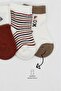 3-Piece Combed Cotton Socks 10109 Tile - 3