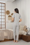 Women's Summer Short Sleeve Combed Cotton Single Jersey Fabric Pajamas Set - 4
