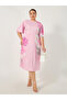 Plus Size Floral Print Pleated A-Line Midi Dress - 3