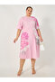 Plus Size Floral Print Pleated A-Line Midi Dress - 2