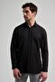 Men's Black Hard Collar Cotton Comfort Fit Shirt 1004250213 - 4