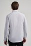White Long Arm Pattern Half Italian Collar Pocketless Stretchable Classic Slim Fit Shirt 1004245218 - 5
