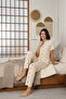 Women's Summer Short Sleeve Combed Cotton Single Jersey Fabric Pajamas Set - 6
