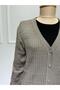 Women's Knitwear Pocket V-Neck Buttoned Mother's Jacket - 3