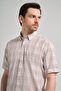 Men's Short Sleeve Plaid Pattern Buttoned Collar Pocket Cotton Comfort Fit Shirt 1004250162 - 4