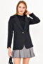 Women's Black Single Button Stamp Jacket Arm-25K 001082 - 3
