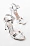 Women's Silver Thin Heel Shoes - 3