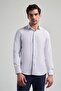 Men's Long Sleeve Patterned Italian Collar Cotton Slim Fit Shirt 1004250196