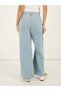 High Rise Wide Leg Knee Distress Detail Jeans - 4