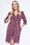 Lace Size Jacquard Bamboo Cotton Dressing Gown - 6