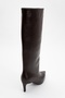 Cami̇la Brown Skin Women's Heeled Boots - 4