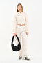 Cluody Bag Black Baguette Women's Quilted / Quilted Puff Hand and Shoulder Bag Length: 25 Width: 35 Handle: 60 cm - 5