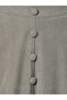 Corduroy Flared Midi Skirt with Button Detail - 3