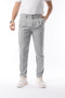 Men's Pleated Winter Trousers Stretch Fabric Fabric Light Gray - Slim Fit & Regular Waist