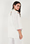 Embroidered Cotton Oversize Fit Three Quarter Sleeve Kimono Kimono 676272 - 7