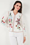 Cotton Embroidery Embroidered Oversize Fit V-Neck Blouse Bluz 676254 - 5