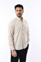 Men's Slim Fit Slim Fit Buttoned Collar Linen Look 100% Cotton Flared Shirt - 4
