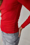 Sissi Women's Organic Cotton Asymmetrical Neck Red Blouse with Lycra Stretchy Fabric - 5