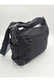 Smart Bags Parachute Satin Fabric Gray Black Shoulder Bag - 4