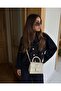Gold Double Buckle Bag Cream