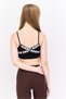 Women Brand Logo Lightly Padded Sport Bra, Black - 3
