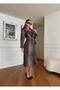 Special Design Leopard Trench Coat with Pearls - 5