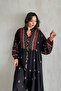 %100 Viscose Bohemian Alaçatı Dress Buttoned Patterned Viscose Dress Modest Dress - 2