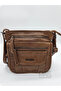21K Barcelona Faux Wash Leather Gusseted Shoulder Bag Camel