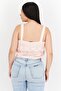 Women Square Neck Sleeveless Crochet Crop Top, Pink - 2