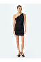 Draped slim fit asymmetrical one shoulder dress. - 3