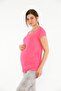 Pink Maternity Stretchy Cotton Fabric T-Shirt