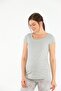 Gray Maternity Stretchy Cotton Fabric T-Shirt - 4