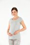 Gray Maternity Stretchy Cotton Fabric T-Shirt