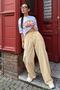 Yellow Gingham Wide Leg Women's Trousers Mg2335 - 6