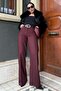 Burgundy High Waist Fabric Pants Mg2285 - 5