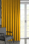 Velvet Textured Series Yellow Close Pleat (1X3) Single Wing Background Curtain - 3
