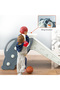 3-IN-1 Baby Slide with Basketball and Ring Game - Blue - 3