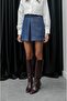 Blue Felicia Pleated Denim Skirt - 2